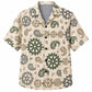 Labor Day Hawaiian Shirt- Cog Wheel and Paisley Medley Print