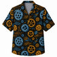 Labor Day Hawaiian Shirt- Cog and Current Swirl Print for Men