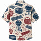 Labor Day Hawaiian Shirt- Cookout Grill and Cooler Print for Summer