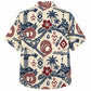 Labor Day Hawaiian Shirt- Crane Cottage and Hose Coil Print in Cream
