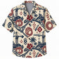 Labor Day Hawaiian Shirt- Crane Cottage and Hose Coil Print in Cream