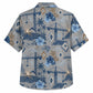 Labor Day Hawaiian Shirt- Crane Palm and Firework Skyline Print