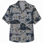 Labor Day Hawaiian Shirt- Crane Rooftop Palm Design for the Long Weekend