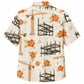 Labor Day Hawaiian Shirt - Crane Scaffold Hibiscus Print for Tradesmen