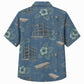 Labor Day Hawaiian Shirt- Crane Steel Frame and Hibiscus Print