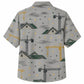 Labor Day Hawaiian Shirt- Crane Truss Blueprint Print for Men