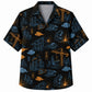 Labor Day Hawaiian Shirt- Crane and Welding Skyline Print for Men