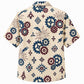 Labor Day Hawaiian Shirt- Cream Gear Diamond and Spark Print