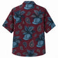 Labor Day Hawaiian Shirt- Crimson Helmet Paisley and Palm Print