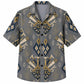 Labor Day Hawaiian Shirt- Crossed Hammer Ikat Design for the Long Weekend