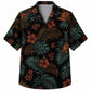 Labor Day Hawaiian Shirt- Dark Tropical Palm and Hard Hat Print