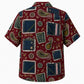 Labor Day Hawaiian Shirt- Denim Pocket and Bandana Paisley Patchwork