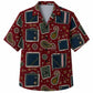 Labor Day Hawaiian Shirt- Denim Pocket and Bandana Paisley Patchwork