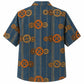Labor Day Hawaiian Shirt - Denim Stripe Brass Gear Print for Weekend Wear
