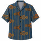 Labor Day Hawaiian Shirt - Denim Stripe Brass Gear Print for Weekend Wear