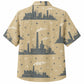 Labor Day Hawaiian Shirt- Factory Skyline and Smokestack Star Print