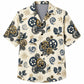 Labor Day Hawaiian Shirt- Gear and Bloom Botanical Print for Summer