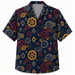 Labor Day Hawaiian Shirt- Gear and Spark Aztec Diamond Print in Navy