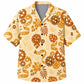 Labor Day Hawaiian Shirt- Gear and Tape Measure Bloom Print for Summer