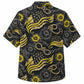 Labor Day Hawaiian Shirt- Gold Flag and Sunburst Tie Dye Print in Black