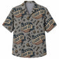 Labor Day Hawaiian Shirt- Gray Flag Banner Bolt and Star Print
