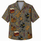 Labor Day Hawaiian Shirt- Grill and Cooler Cookout Print in Slate Grey