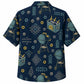 Labor Day Hawaiian Shirt- Grill and Cooler Southwest Geometric in Navy