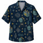 Labor Day Hawaiian Shirt- Grill and Cooler Southwest Geometric in Navy
