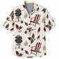 Labor Day Hawaiian Shirt- Grill and Striped Chair Bloom Print