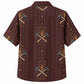 Labor Day Hawaiian Shirt Hammer Crest Maroon Print for the Holiday