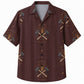Labor Day Hawaiian Shirt Hammer Crest Maroon Print for the Holiday