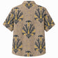 Labor Day Hawaiian Shirt- Hammer and Wrench Damask Crest in Taupe