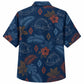 Labor Day Hawaiian Shirt- Hard Hat Blueprint and Palm Print on Navy