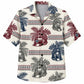 Labor Day Hawaiian Shirt- Hard Hat Fern Bouquet Print for the Holiday