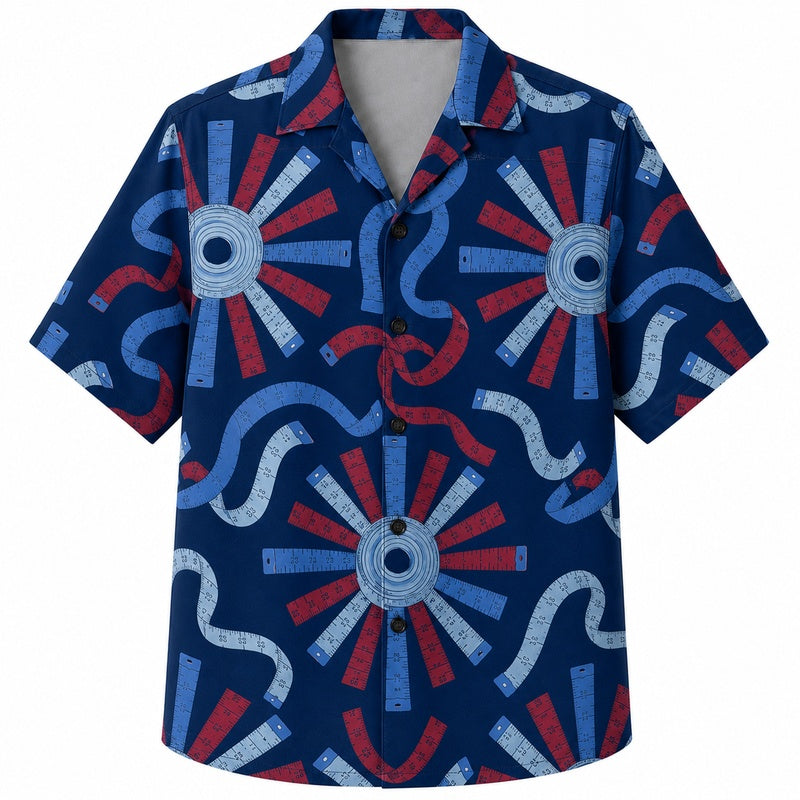 Labor Day Hawaiian Shirt Hard Hat Firework Cream Print for the Holiday