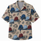 Labor Day Hawaiian Shirt Hard Hat Rope Tan Print for the Holiday