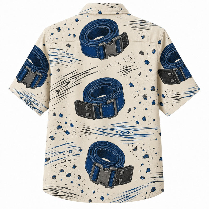 Labor Day Hawaiian Shirt Hard Hat Sketch Cream Print for the Holiday