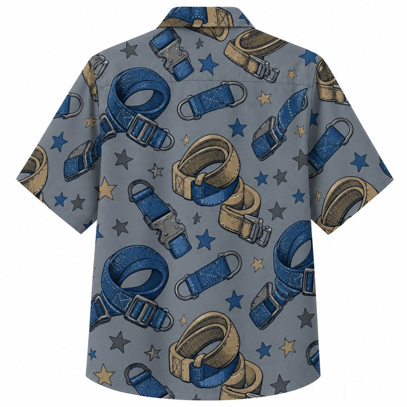 Labor Day Hawaiian Shirt Hard Hat Star Slate Print for the Holiday