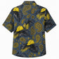 Labor Day Hawaiian Shirt- Hard Hat and Paisley Palm Frond in Slate Blue