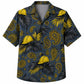 Labor Day Hawaiian Shirt- Hard Hat and Paisley Palm Frond in Slate Blue