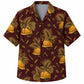 Labor Day Hawaiian Shirt- Hard Hat and Palm Frond Print for Summer