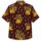 Labor Day Hawaiian Shirt- Hard Hat and Palm Frond Print for Summer