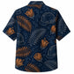Labor Day Hawaiian Shirt- Hard Hat and Rust Frond Tapa Print