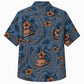 Labor Day Hawaiian Shirt- Helmet Rope and Hibiscus Print in Blue