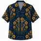 Labor Day Hawaiian Shirt- Hibiscus and Hammer Damask Print for Summer