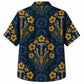 Labor Day Hawaiian Shirt- Hibiscus and Hammer Damask Print for Summer