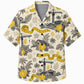 Labor Day Hawaiian Shirt- Homebuilder Crane and Tape Ribbon in Cream