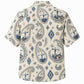 Labor Day Hawaiian Shirt- Ivory Paisley and Crane Motif Print