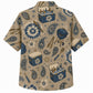 Labor Day Hawaiian Shirt- Khaki Paisley Cooler and Grill Print