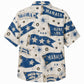 Labor Day Hawaiian Shirt Mahalo Flag Cream Print for the Holiday